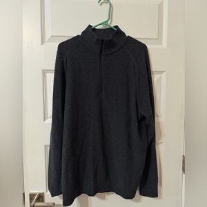 Relaxed Fit Half Zip Knit Sweater